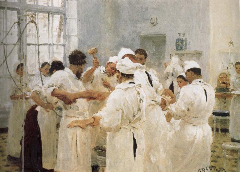 Ilia Efimovich Repin Lofton Palfrey doctors in the operating room Spain oil painting art